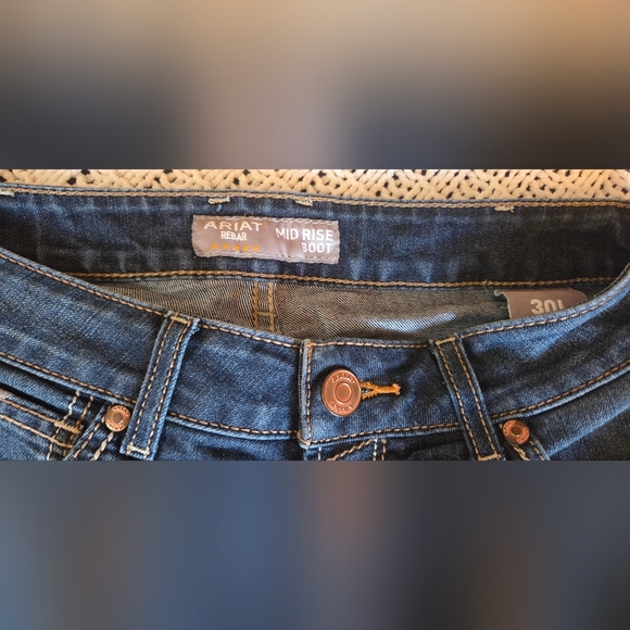 ARIAT Rebar Mid Rise DuraStretch Riveter Boot Cut Jean Size 30L - Picture 5 of 8